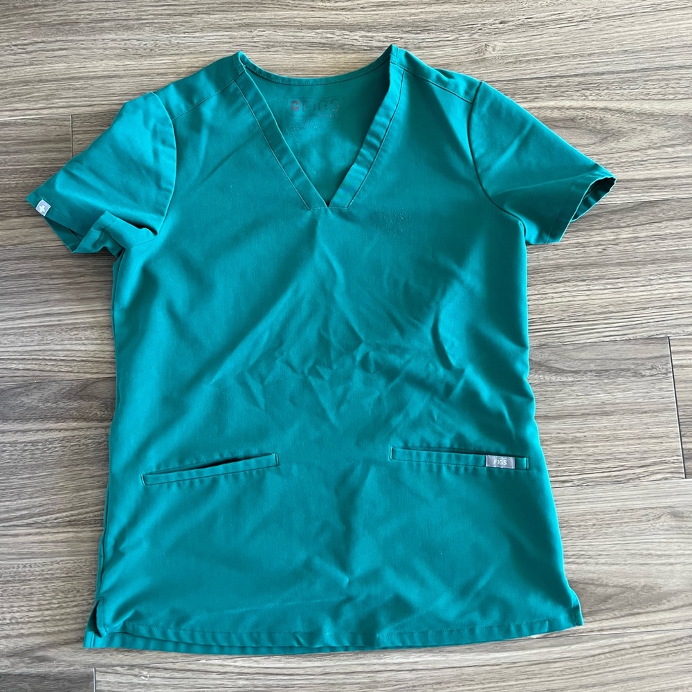 Figs Hunter Green Scrub Top